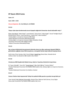 Sözlü Bildiri Oturumu - 36. Türk Ulusal Kulak Burun Boğaz ve Baş