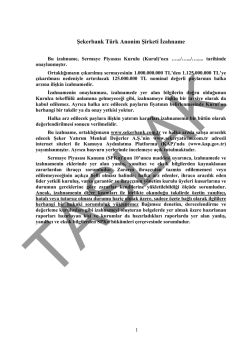 Sermaye Artırımı İzahnamesi