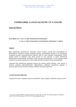 Cephelerde yangın oluşumu ve yayılımı