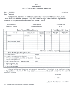 teklif mektubu - Van Yikob
