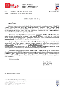 ORTA ANADOLU İHRACATÇI BİRLİKLERİ GENEL SEKRETERLİĞİ