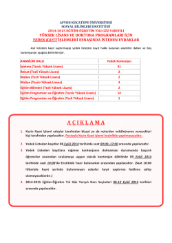 a &ccedil; ıklama - Afyon Kocatepe &Uuml;niversitesi