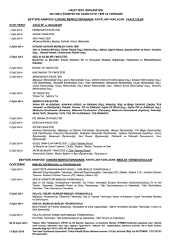 hacettepe &uuml;nivers&igrave;tesi 2014/2015 &ouml;ğretim yılı kesin
