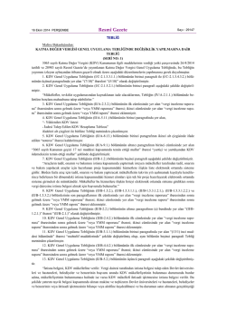 Katma Değer Vergisi Genel Uygulama Tebliğinde