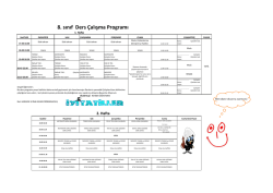 8. sınıf Ders &Ccedil;alışma Programı