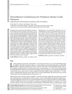 Postent&uuml;basyon Gran&uuml;lomunun Jet Ventilasyon