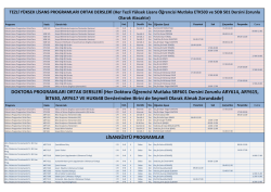 DOKTORA PROGRAMLARI ORTAK DERSLERİ (Her Doktora