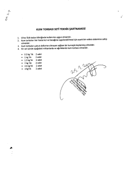KUM ToRBAsı sETi TEKNİK şARTNAMEsi