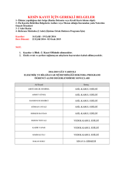 Değerlendirme Sonu&ccedil;ları i&ccedil;in Tıklayınız