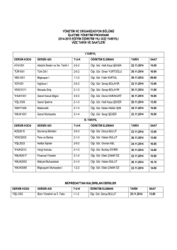 yönetim ve organizasyon bölümü işletme yönetimi programı 2014