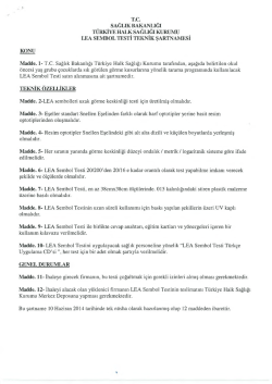 T.C. SAĞLIK BAKANLIĞI TÜRKİYE HALK SAĞLIĞI KURUMU LEA