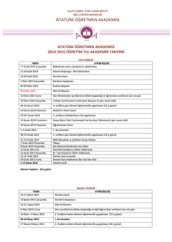 2014-2015 öğretim yılı akademik takvimi