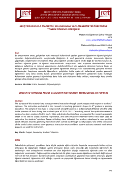 geliştirilen kukla materyali kullanılarak yapılan geometri &ouml;ğretimine