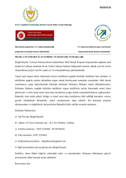 SR EK-1 STANDART İLAN FORMU VE BAŞVURU