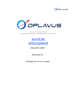 BAYİLİK SÖZLEŞMESİ - Oplavus Teknoloji
