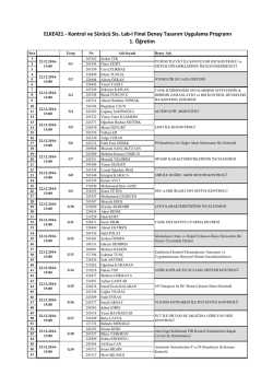 Kontrol ve S&uuml;r&uuml;c&uuml; Sis. Lab-I Final Deney Tasarım Uygulama