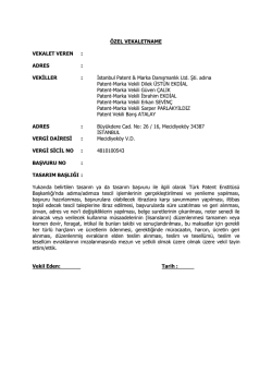 &Ouml;ZEL VEKALETNAME VEKALET VEREN : ADRES