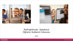 MyEnglishLab: Speakout &Ouml;ğrenci Kullanım Kılavuzu
