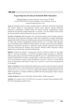 (Erzincan) Endemik Bitki Taksonları