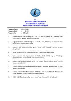 29.04.2014 Tarih ve 2014-14 Sayılı Karar