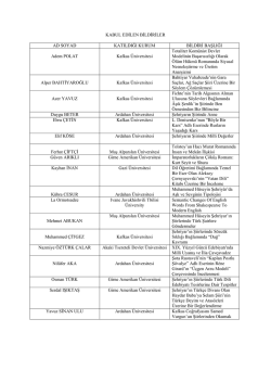 KABUL EDİLEN BİLDİRİLER AD SOYAD KATILDIĞI KURUM