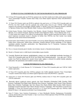 23 N SAN ULUSAL EGEMENL K VE &Ccedil;OCUK BAYRAMI KUTLAMA