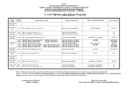 I. ve II. &Ouml;ğretim ARA SINAV Programı