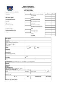 başvuru formu - Acıbadem Üniversitesi