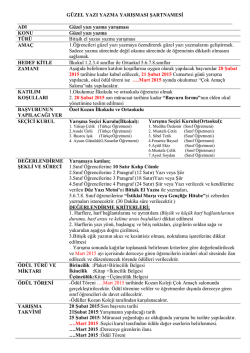 G&uuml;zel Yazı Yazma Yarışması Şartnamesi