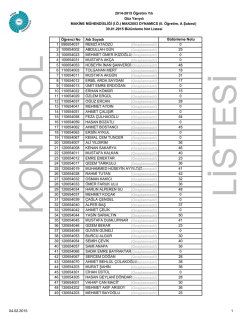 MAK2003 Dynamics B&uuml;t&uuml;nleme (II. &Ouml;ğretim)
