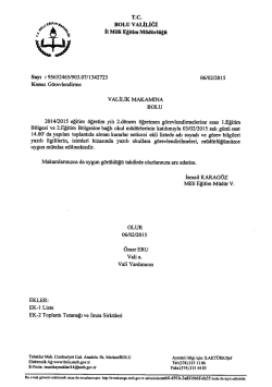 2014-2015 Eğitim &Ouml;ğretim Yılı II. D&ouml;nem &Ouml;ğretmeni G&ouml;revlendirmesi