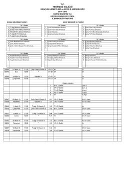Futbol K&uuml;&ccedil;&uuml;k Erkekler 2015-3 - Tekirdağ Okul Sporları İl Temsilciliği