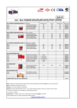 Yangın Dolabı Fyiet listesi