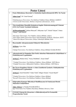 Kabul Edilen Poster ve S&ouml;zl&uuml; Bildiri Listesi
