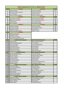 k&uuml;&ccedil;&uuml;k erkekler futsal fikst&uuml;r&uuml; g&uuml;ncellendi.