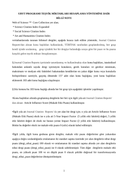 2015 Yılı UBYT Programı Teşvik Miktarları - Ulakbim