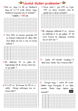 Uzunluk ölçüleri problemleri