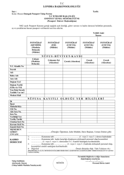 T.C LONDRA BAŞKONSOLOSLUĞU N Ü F U S