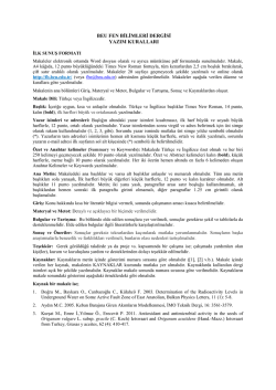 Son Sayfalar - Elektronik Dergi Sistemi