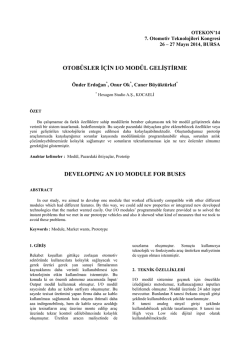 OTOB&Uuml;SLER İ&Ccedil;İN I/O MOD&Uuml;L GELİŞTİRME