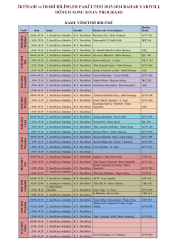 İKTİSADİ ve İDARİ BİLİMLER FAK&Uuml;LTESİ 2013