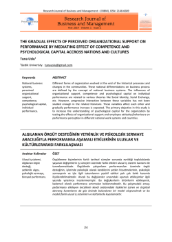 the gradual effects of perceıved organızatıonal support