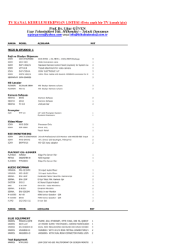 KANAL KURULUM GENEL EKIPMAN LISTESI