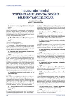 elektrik tesisi topraklamalarında doğru bilinen yanlışlıklar