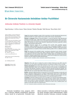 Bir &Uuml;niversite Hastanesinde Antin&uuml;kleer Antikor Pozitiflikleri