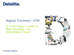 Boğazi&ccedil;i &Uuml;niversitesi - ETM İş ve BT Strateji