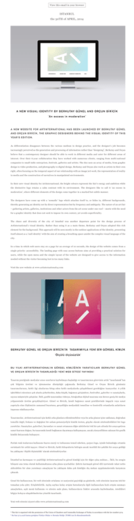 ISTANBUL the 30TH of APRIL, 2014 A NEW VISUAL IDENTITY BY