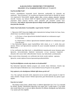Erasmus Staj Hareketliliği hakkında detaylı bilgi i&ccedil;in tıklayınız.