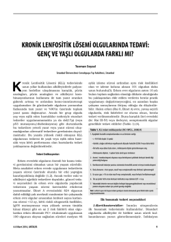kronik lenfositik l&ouml;semi olgularında tedavi