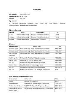 CV - Makine M&uuml;hendisliği